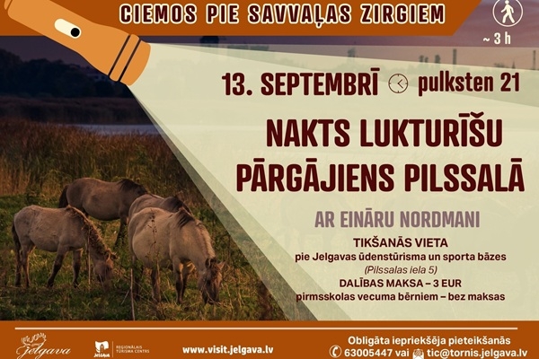 Nakts lukturīšu pārgājiens Jelgavas Pilssalā