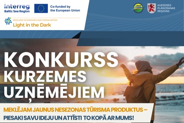 Aicina uzņēmējus pieteikties konkursam jauniem nesezonas tūrisma produktiem Kurzemē