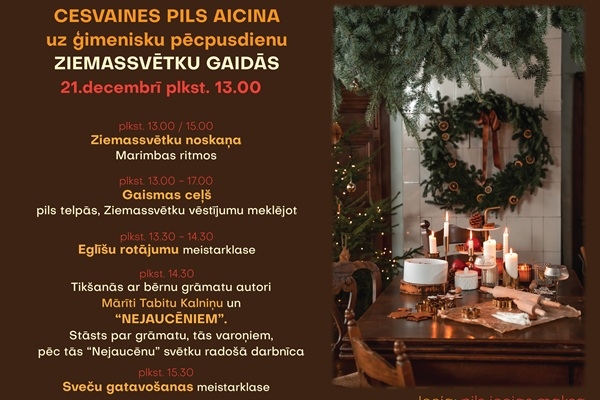 Cesvaines pils aicina uz ģimenisku pēcpusdienu Ziemassvētku gaidās