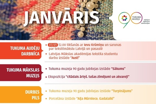 Tukuma muzeja pasākumi un izstādes janvārī un februārī