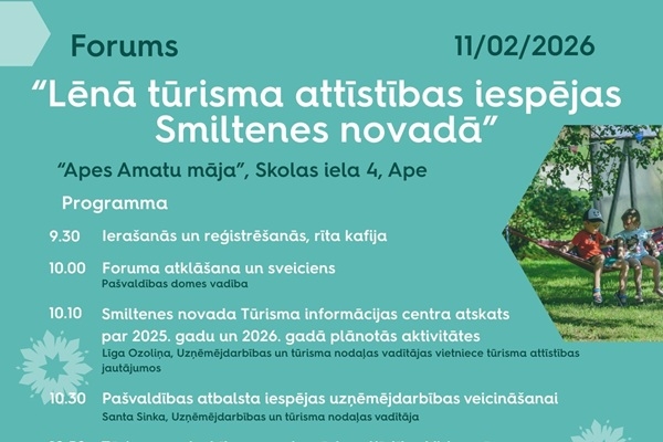 Jau 11. februārī Apē notiks Smiltenes novada tūrisma forums