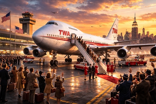 25. februāris vēsturē: TWA sāk regulārus lidojumus ar «Jumbo Jet»