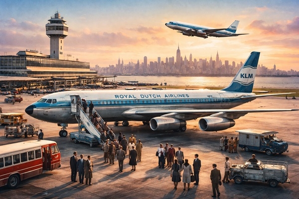 16. marts vēsturē: Atklāts pirmais KLM reaktīvais lidojums no Amsterdamas uz Ņujorku