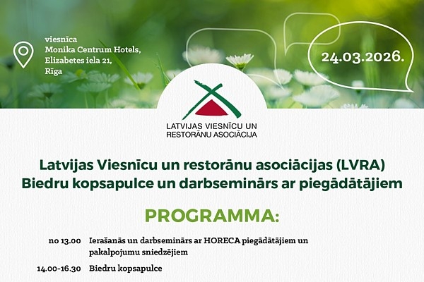 Šodien, 24.03.2026, ir LVRA Biedru kopsapulce un darbseminārs ar piegādātājiem