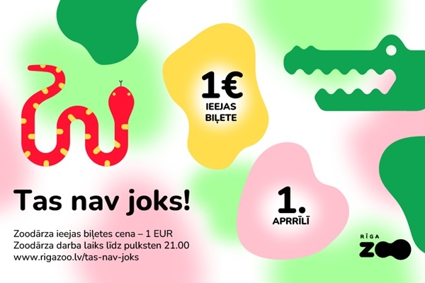 Tas nav joks – 1. aprīlī ieeja Rīga ZOO maksās tikai 1 eiro!