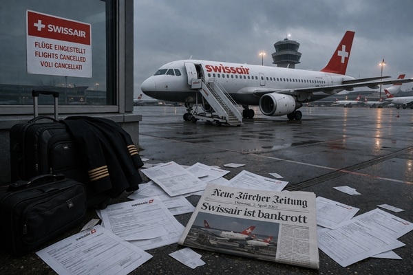 2. aprīlis vēsturē: Darbību pārtrauc Šveices nacionālā lidsabiedrība