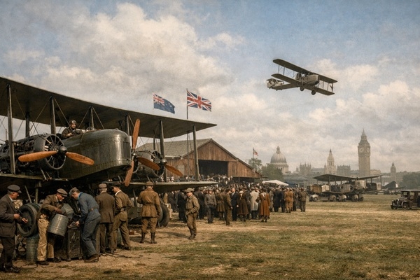 14. aprīlis vēsturē: Noris gaisa sacensības no Londonas līdz Sidnejai