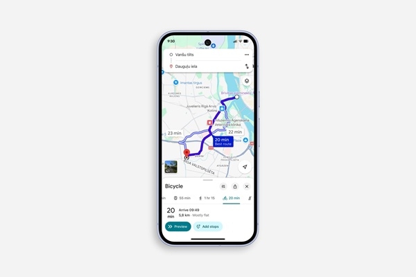«Google Maps» paplašina iespējas velobraucējiem Latvijā