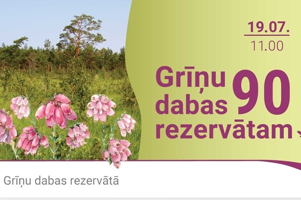 Dienvidkurzemes novads: Reta iespēja iepazīt Grīņu dabas rezervātu 90. jubilejā 