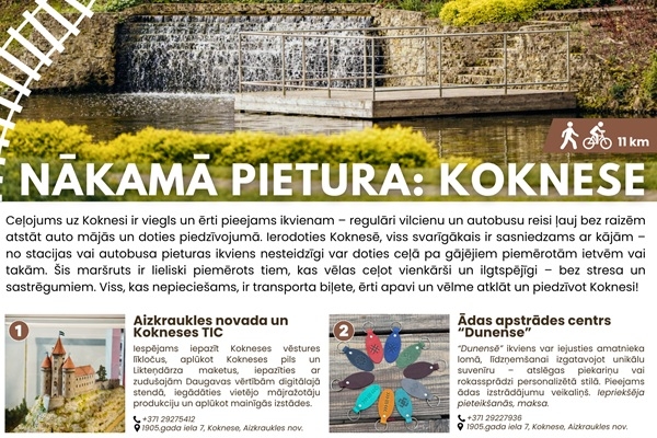 Nākamā pietura: Koknese - maršruts dabas, vēstures un piedzīvojumu cienītājiem