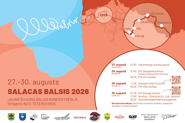 Limbažu novads: Salacas krastus padarīs par savdabīgu brīvdabas koncertzāli «Salacas BALSIS 2026»