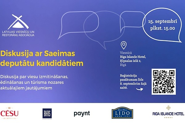 Šodien politiskā priekšvēlēšanu diskusija par tūrismu ar Saeimas deputātu kandidātiem