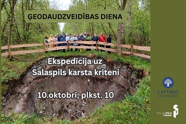 Ģeodaudzveidības dienā aicina izzinošā ekspedīcijā uz Salaspils karsta kriteni