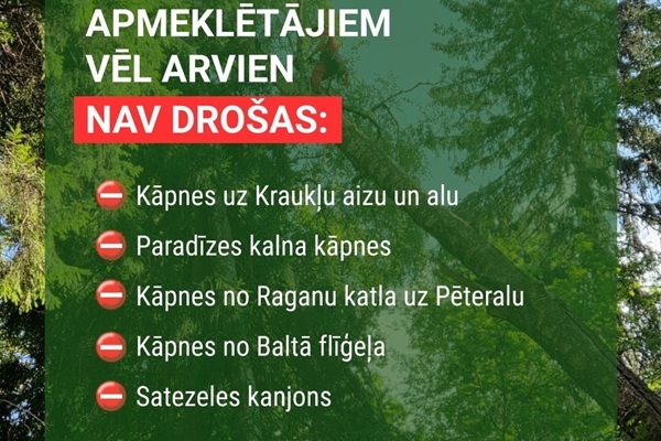 Pēc augusta vētras Gaujas Nacionālajā parkā sakopti vairāk nekā 75 kilometri taku