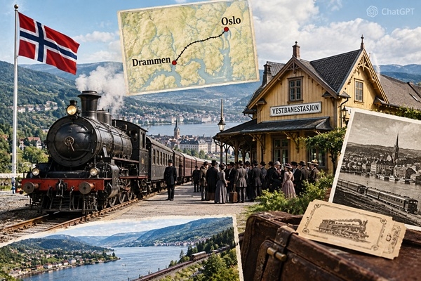 7. oktobris vēsturē: Oslo un Drammeni savieno jauna dzelzceļa līnija