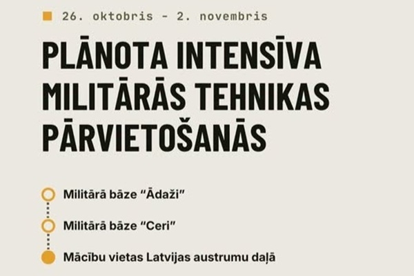 Latvijā uz autoceļiem būs manāma militārā tehnika