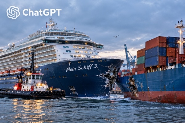 Vācijas ostā kruīza kuģis «Mein Schiff 3» saduras ar kravas kuģiem