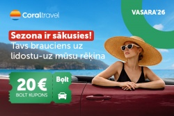 Atpūtas un ceļojumu piedāvājumi 12.04.2026 - 17.04.2026 Atvaļinājums sākas jau no Jūsu durvīm 🚗x✈ Coral Travel Latvia