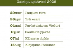 Atpūtas un ceļojumu piedāvājumi 29.04.2026 - 03.05.2026 Pārgājiens ''Par latvisko gar Viešūri'' Madonas TIC