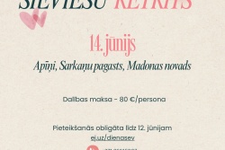 Atpūtas un ceļojumu piedāvājumi 08.06.2026 - 12.06.2026 Sieviešu retrīts "Apīņos" Madonas TIC