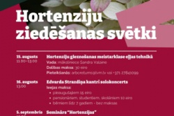 Atpūtas un ceļojumu piedāvājumi 09.08.2026 - 14.08.2026 Hortenziju ziedēšanas svētki Madonas TIC