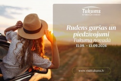 Atpūtas un ceļojumu piedāvājumi 11.09.2026 - 14.09.2026 Rudens garšu piedzīvojums Tukumā VisitTukums.lv